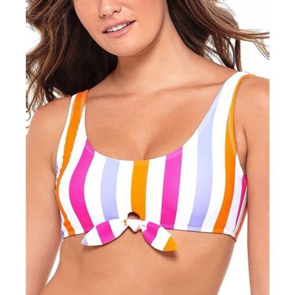 Salt + Cove Striped Tie-Front Bikini‎ Top Size S NWT
